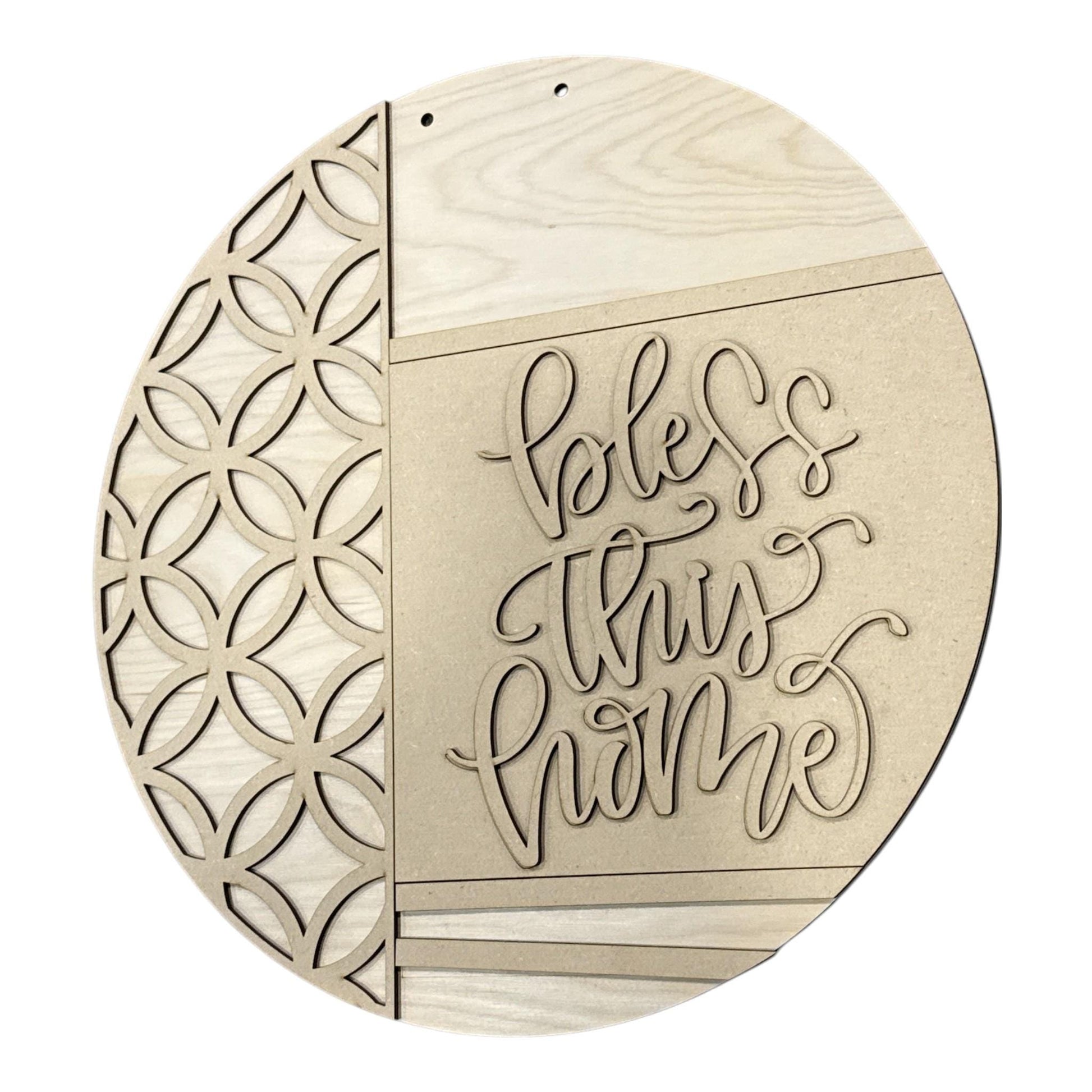 DIY Bless this home with Vine Door Hanger, 3d Door Hanger, Unfinished Door Hanger