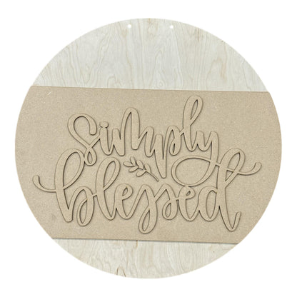 DIY Simply Blessed Door Hanger, 3d Door Hanger, Unfinished Door Hanger
