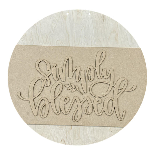 DIY Simply Blessed Door Hanger, 3d Door Hanger, Unfinished Door Hanger