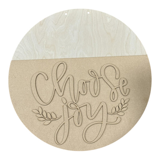 DIY Choose Joy Door Hanger, 3d Door Hanger, Unfinished Door Hanger