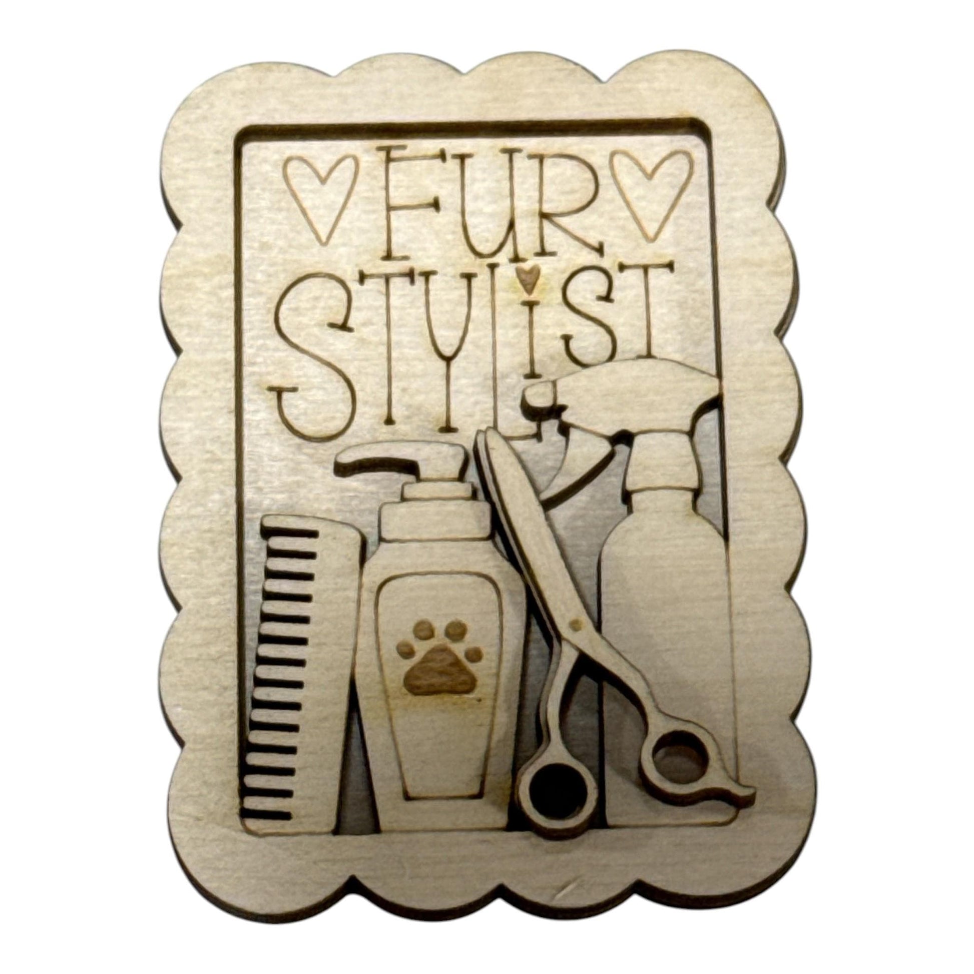 DIY Fur Stylist Magnet Set, Groomer Unfinished, Everyday, Fridge Magnets DIY, Unfinished