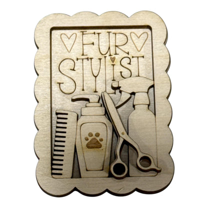 DIY Fur Stylist Magnet Set, Groomer Unfinished, Everyday, Fridge Magnets DIY, Unfinished
