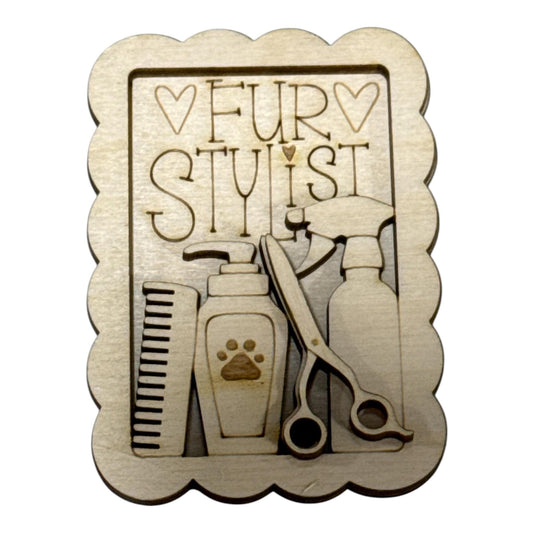 DIY Fur Stylist Magnet Set, Groomer Unfinished, Everyday, Fridge Magnets DIY, Unfinished