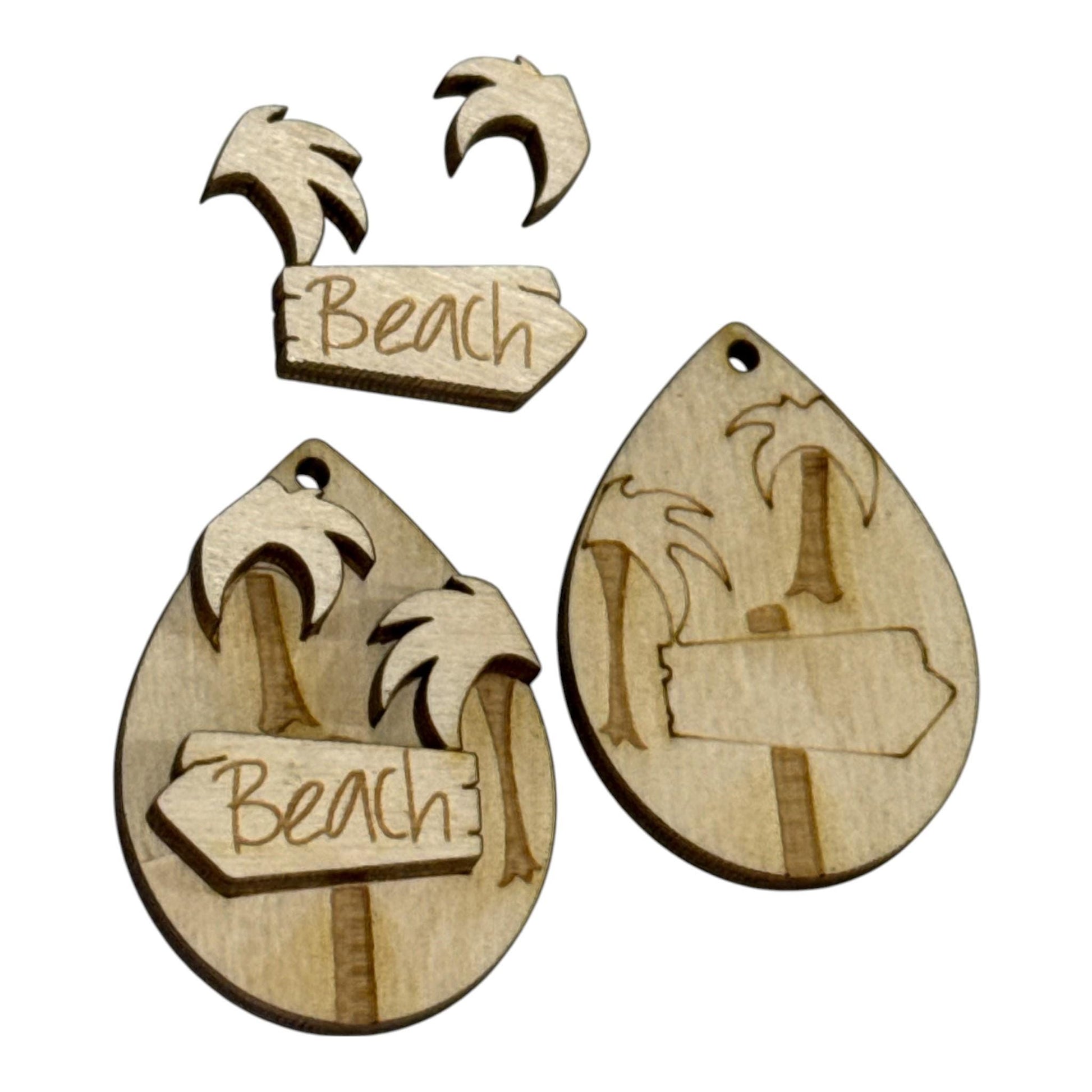 DIY Beach Trees Earrings: Unfinished Wood Beach Earrings, Summer Flower