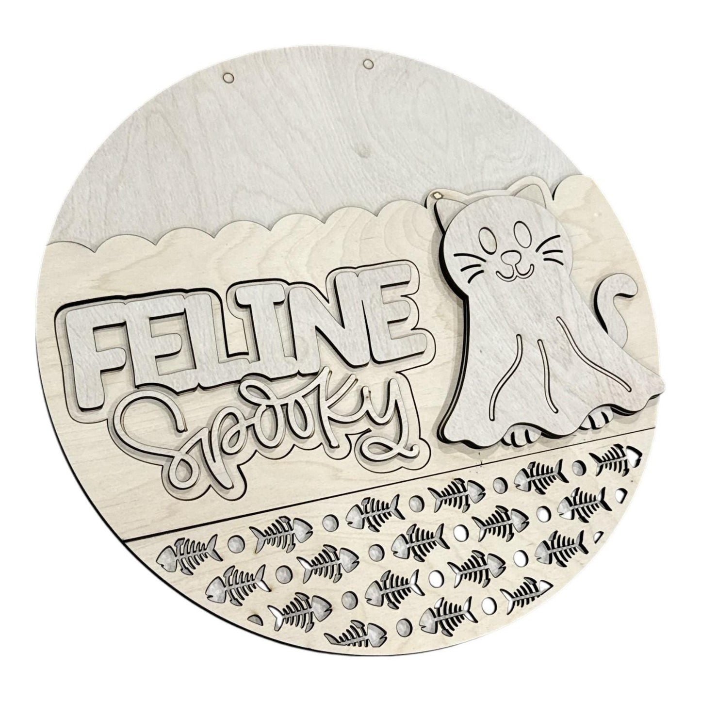 DIY Feeline Spooky 3D Door Hanger, Unfinished Door Hanger, Halloween