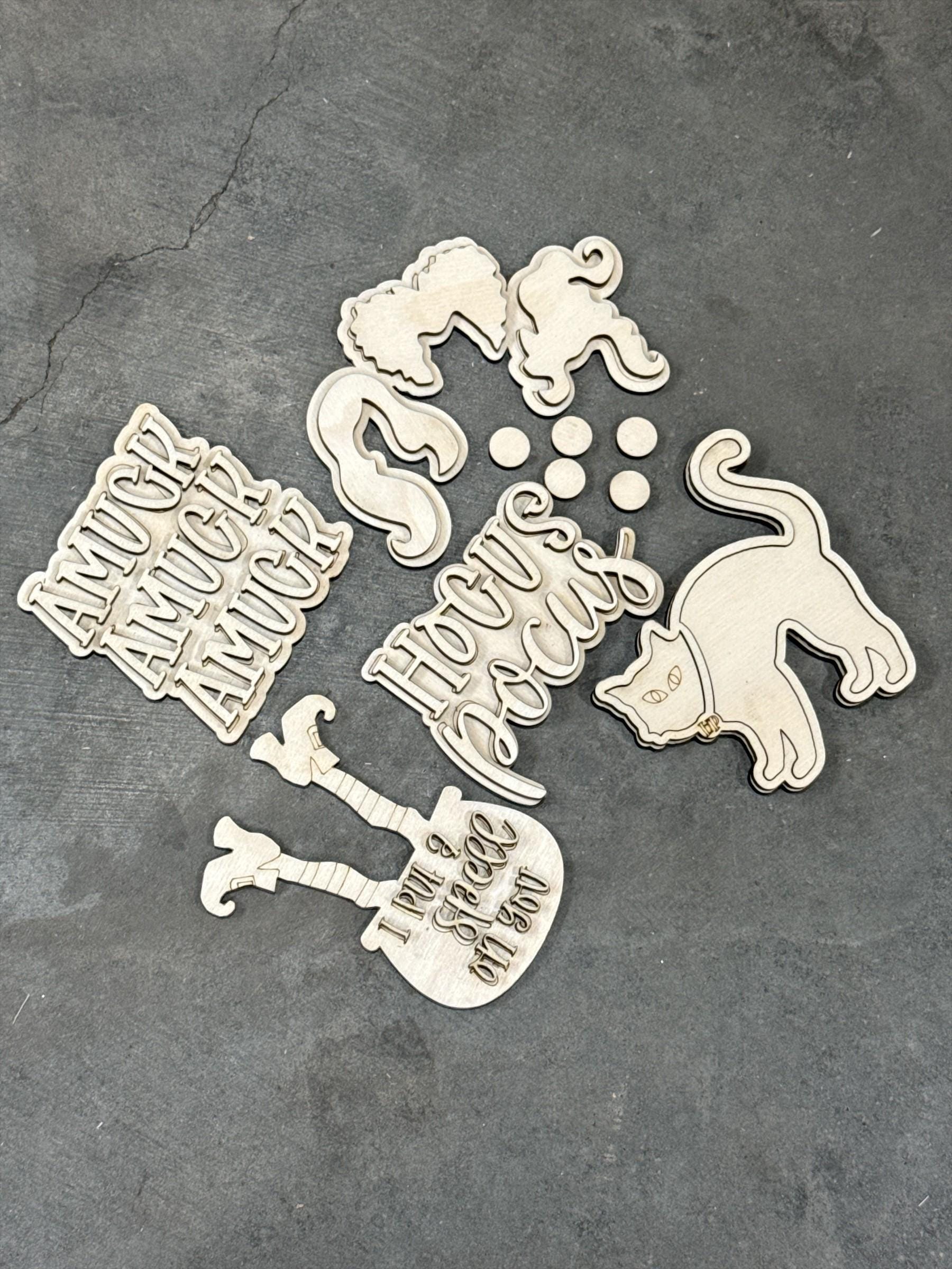 DIY Hocus Pocus Charms for Wooden Beach Tote Bag, DIY Bag Charms