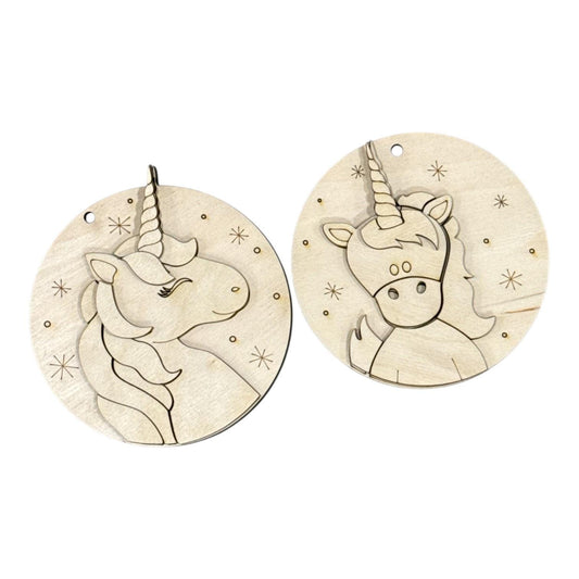 DIY Unicorn Christmas Ornament, Whimsical Unicorn Unfinished, DIY Christmas Tree Decoration
