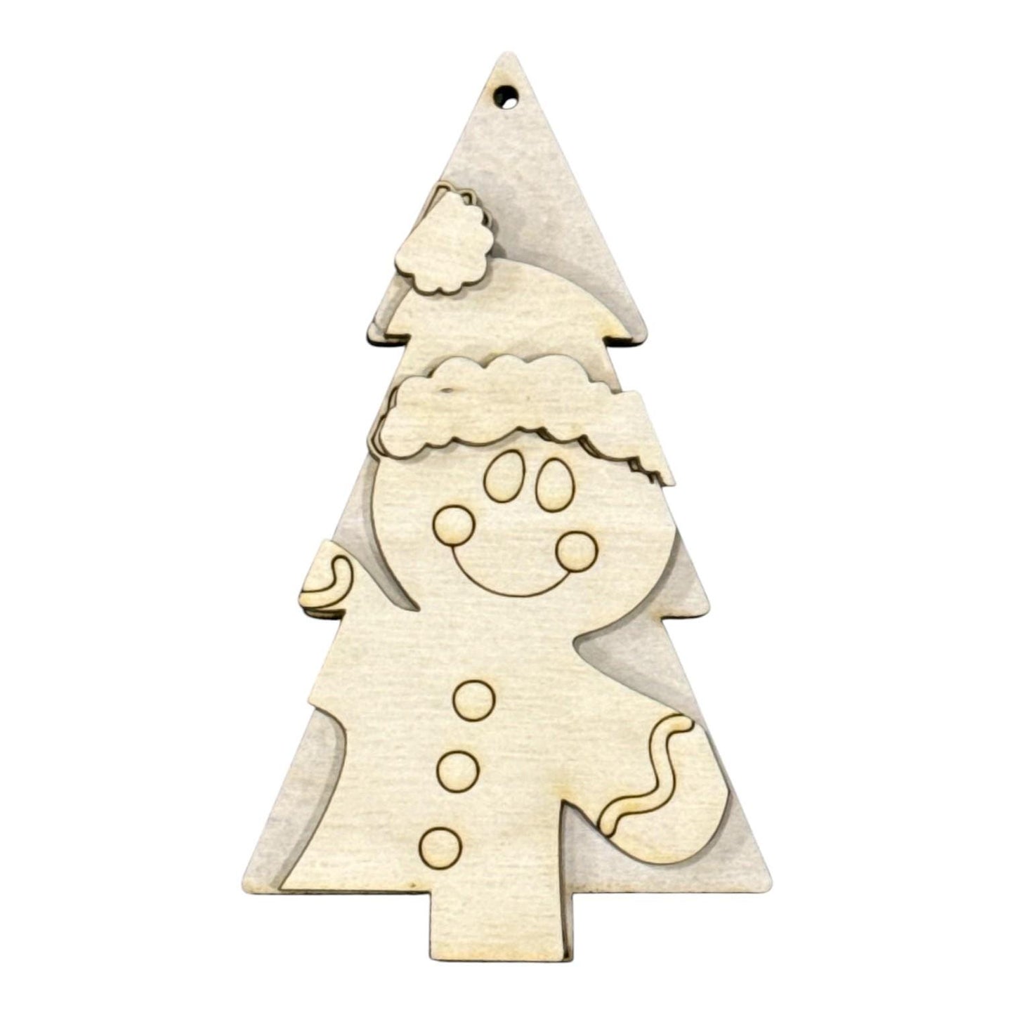 DIY Set of 7 Christmas Tree Friends Ornaments, Unfinished Ornaments