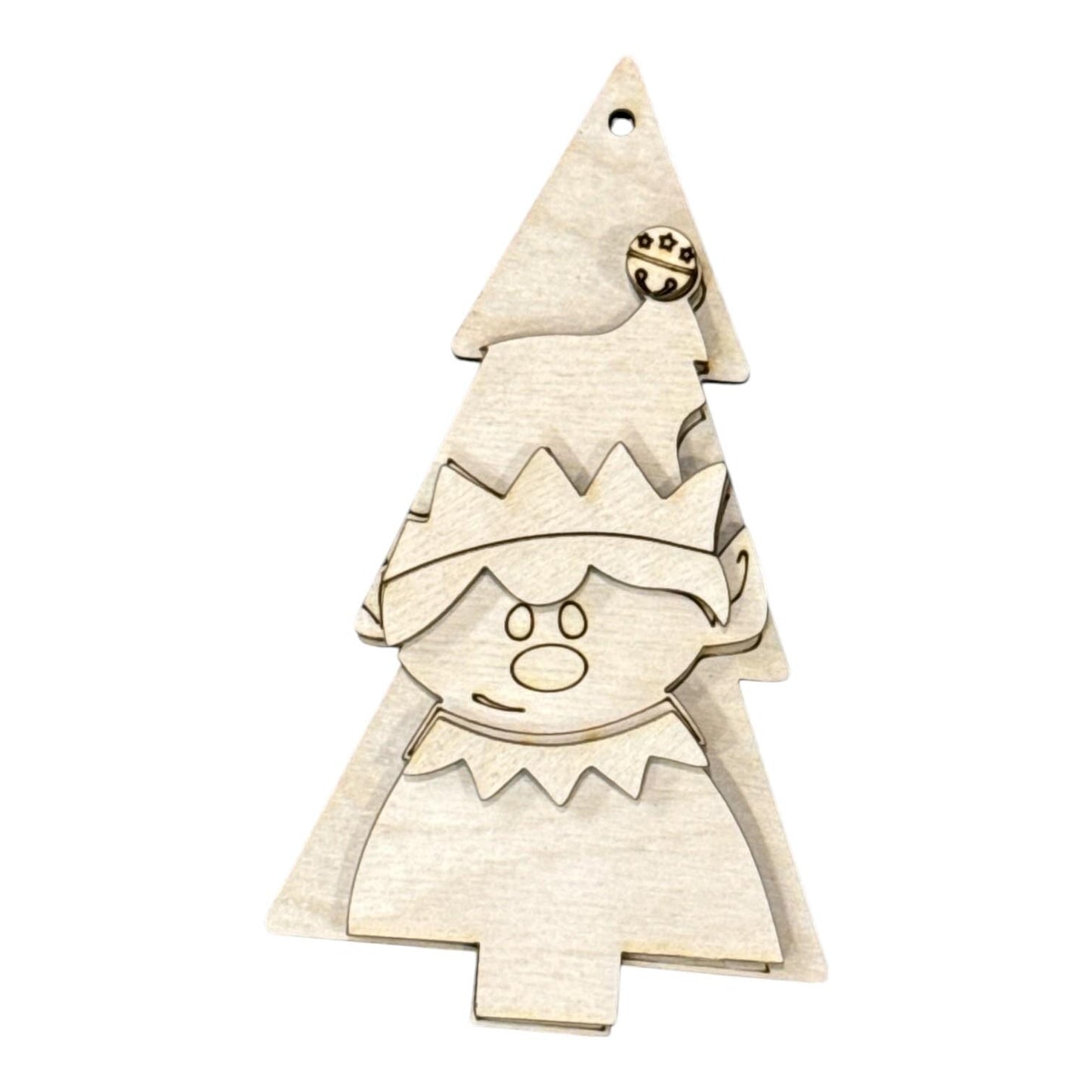DIY Set of 7 Christmas Tree Friends Ornaments, Unfinished Ornaments