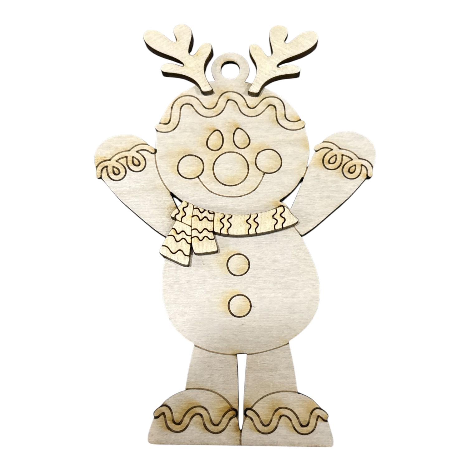 DIY Full Set Gingerbread Ornaments, Unfinished Ornaments, Full Set