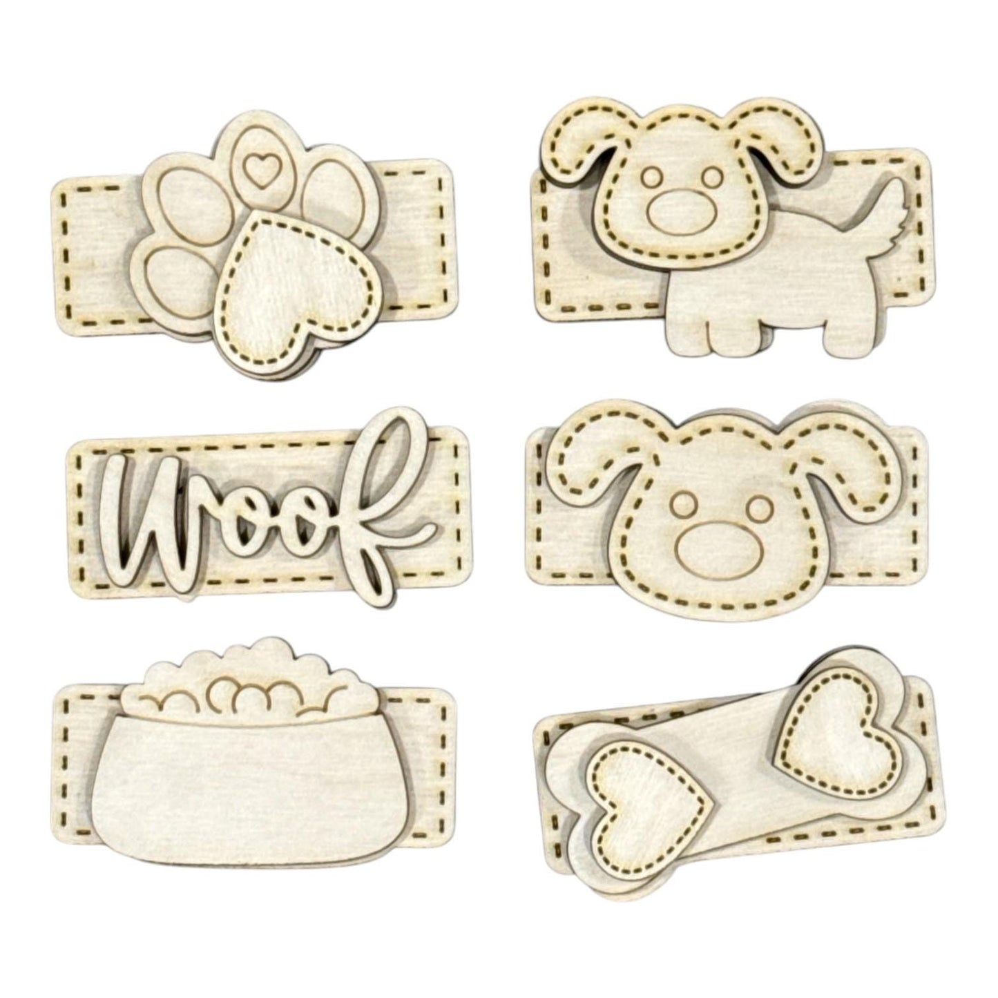 DIY Woof Dog Hair Single Blank Hair Clip Pieces, Wood is Ready to Paint, Children, Toddler Clips, Pets