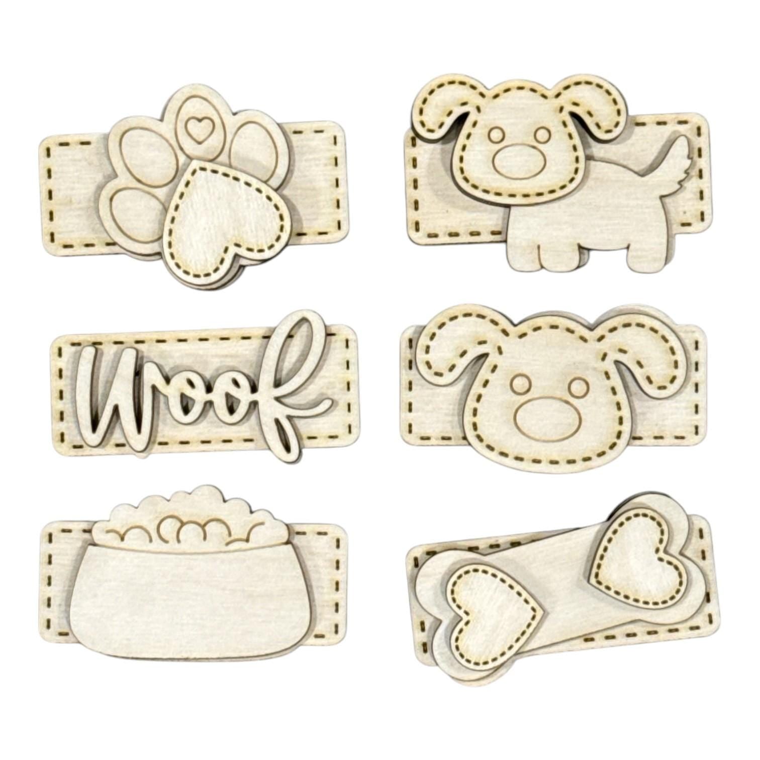 DIY Woof Dog Hair Single Blank Hair Clip Pieces, Wood is Ready to Paint, Children, Toddler Clips, Pets