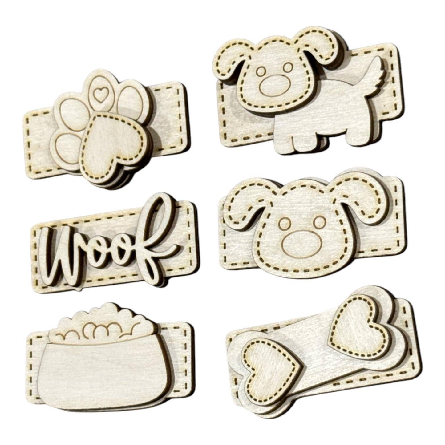 DIY Woof Dog Hair Blank Hair Clip Pieces, Wood is Ready to Paint, Children, Toddler Clips, Pets