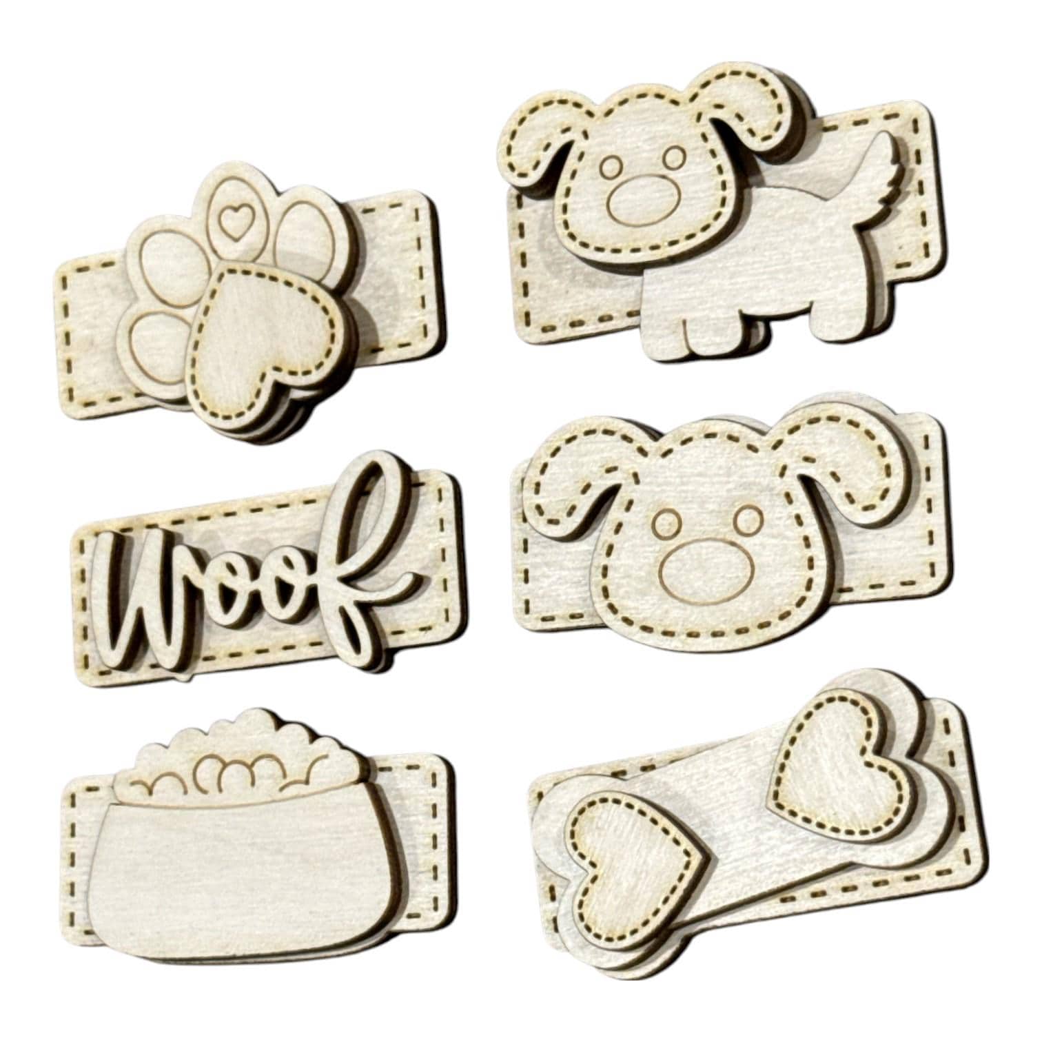 DIY Woof Dog Hair Single Blank Hair Clip Pieces, Wood is Ready to Paint, Children, Toddler Clips, Pets