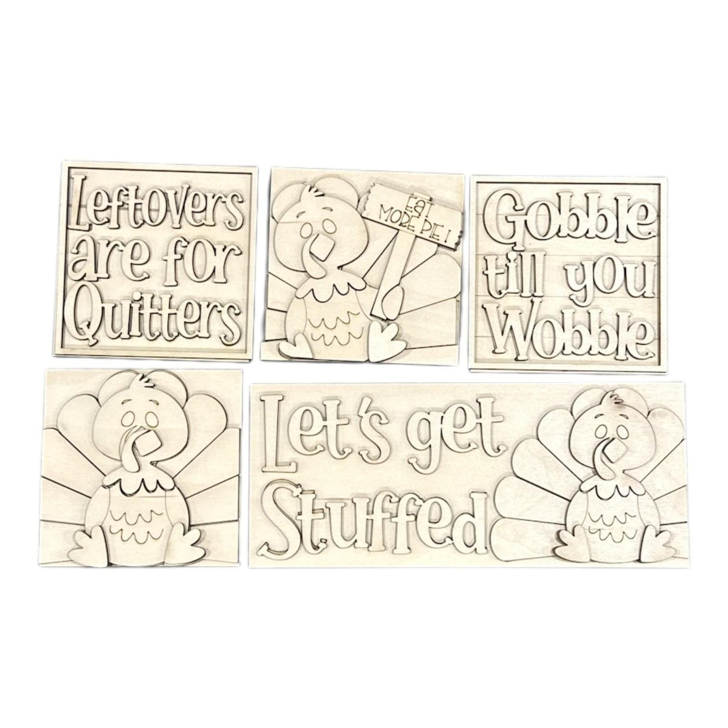 DIY Turkey Cute Thanksgiving DIY, 4.25" Squares for inserts, Leaning ladder insert, Gobble