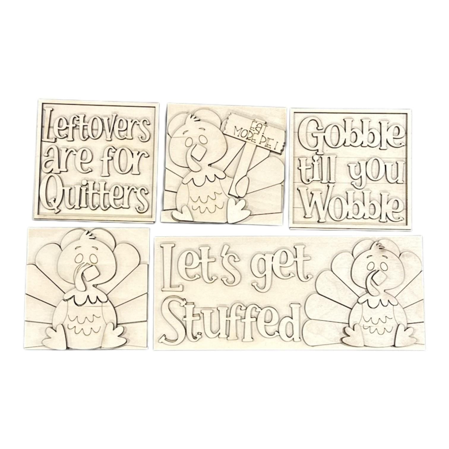 DIY Turkey Cute Thanksgiving DIY, 4.25" Squares for inserts, Leaning ladder insert, Gobble