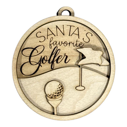 DIY Santa's Favorite Golfer Ornament, Unfinished Golfer Ornament