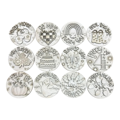 DIY Bundle 11 Seasonals, 3" or 6" rounds, DIY Seasonal Interchangeable Sign Rounds: DIY Craft Bundle, Craft Seasonal Inserts