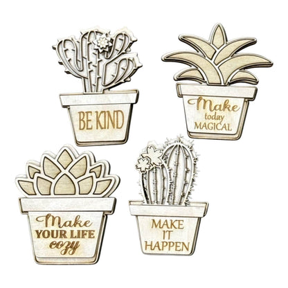 DIY Succulent Cactus Magnet, Unfinished, Fridge Magnets