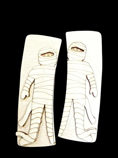 DIY Mummy Halloween Claw Clip: Unfinished Wood Laser Cut Blank, crafter