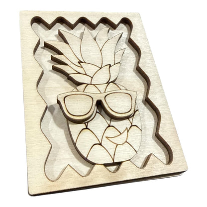 DIY Pineapple Sunglasses Magnet, Unfinished, Everyday, Fridge Magnets DIY, Unfinished