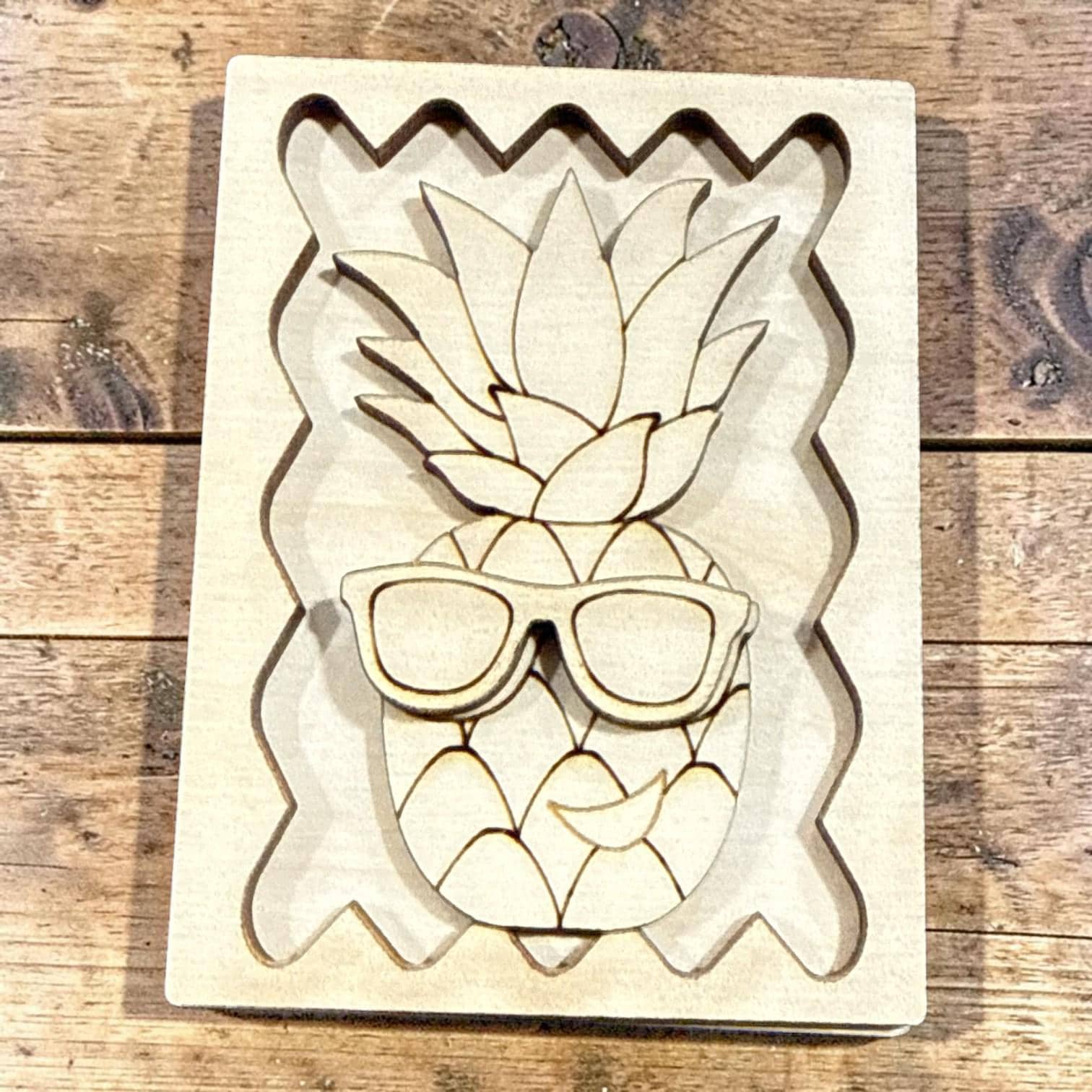 DIY Pineapple Sunglasses Magnet, Unfinished, Everyday, Fridge Magnets DIY, Unfinished
