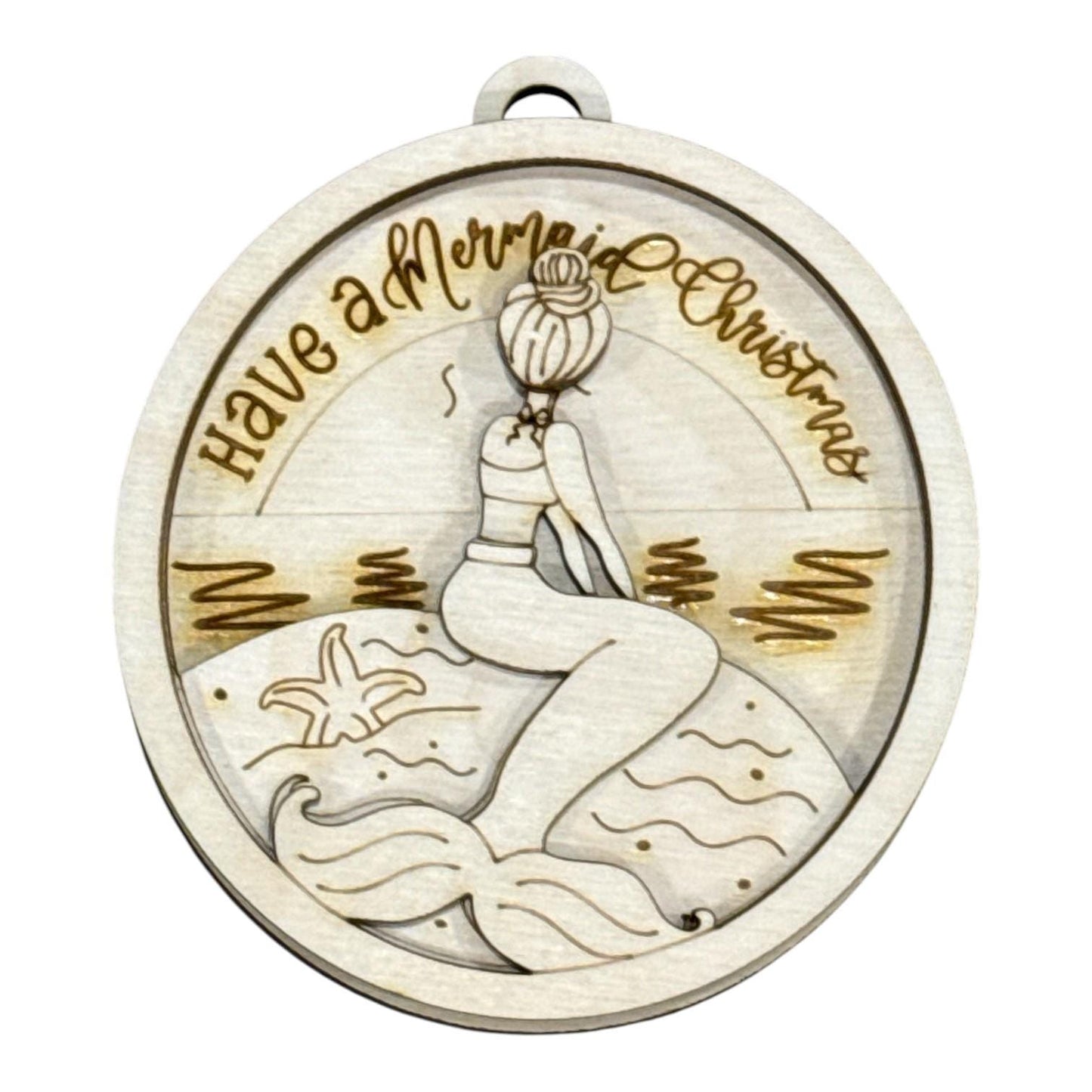 DIY Have a Mermaid Christmas, Mermaid Ornament, Unfinished Ornament