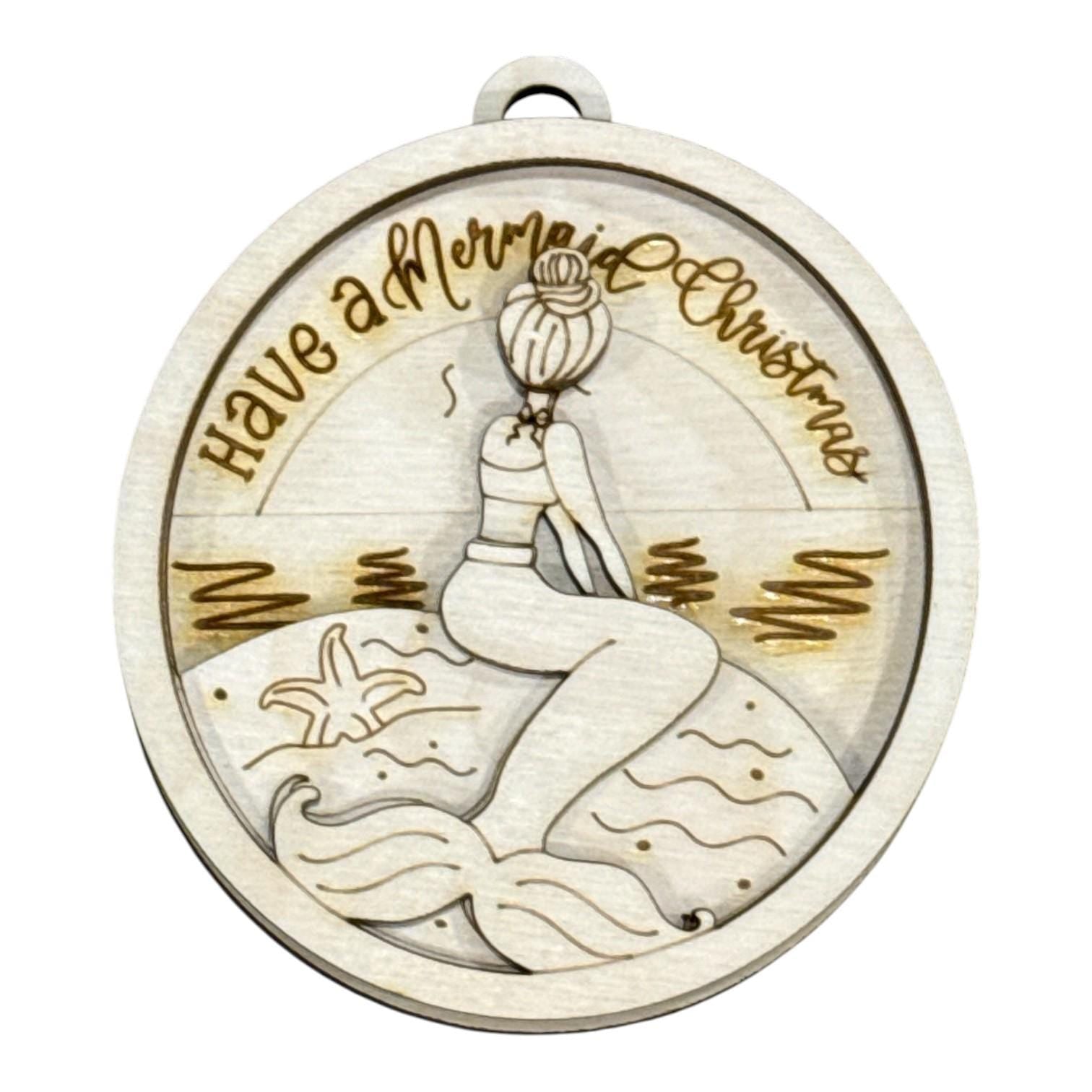 DIY Have a Mermaid Christmas, Mermaid Ornament, Unfinished Ornament