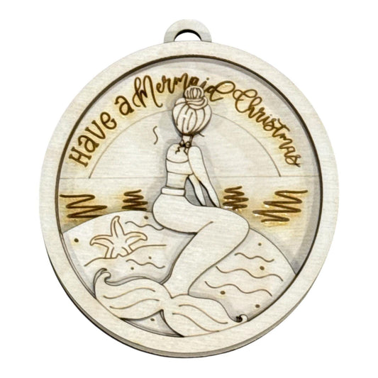DIY Have a Mermaid Christmas, Mermaid Ornament, Unfinished Ornament