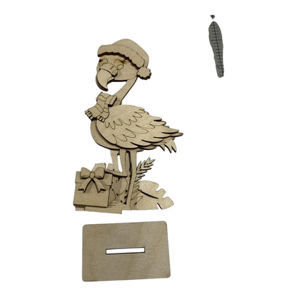 DIY Flamingo Christmas, Flamingo Unfinished Shelf Sitter, Palm Tree Christmas