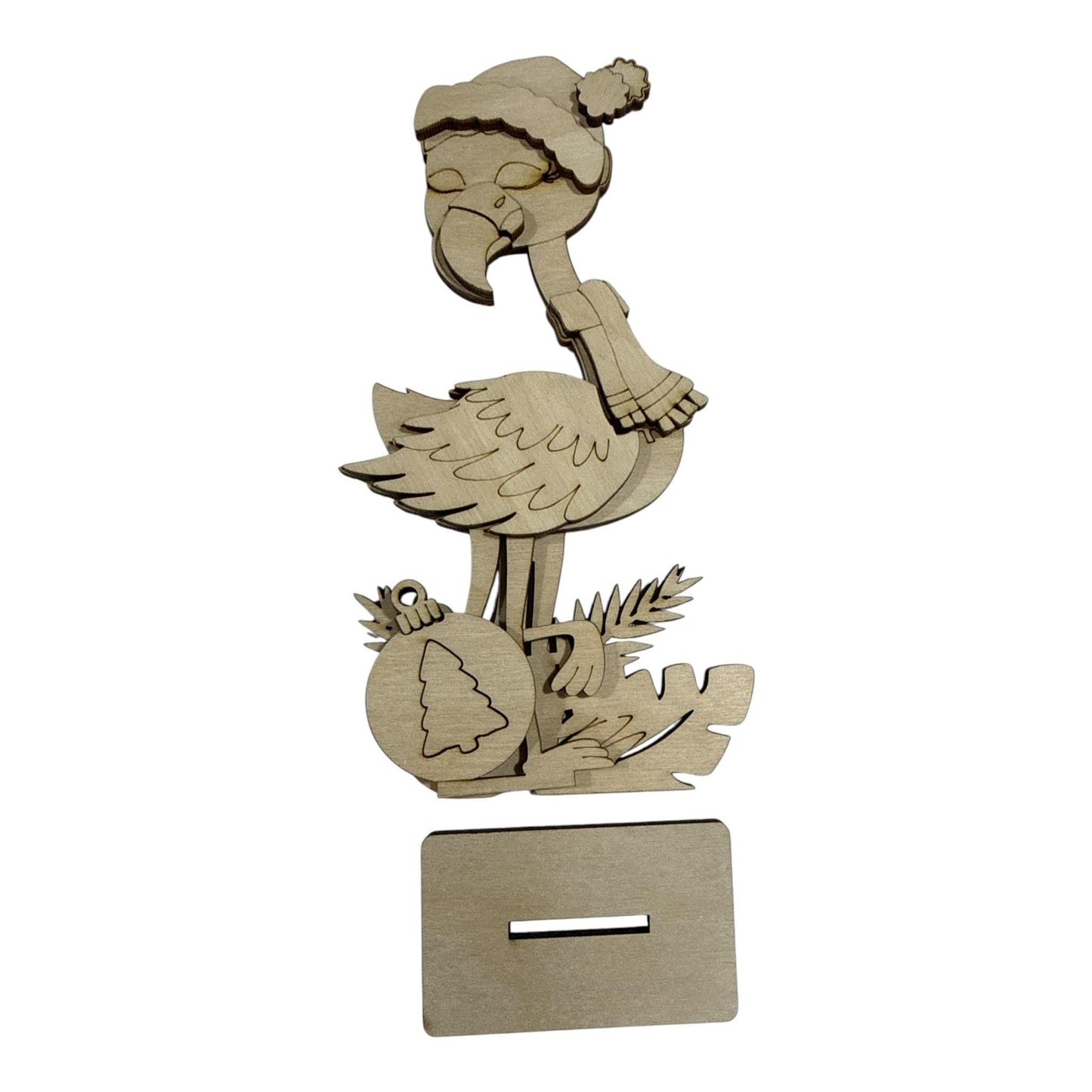 DIY Flamingo Christmas, Flamingo Unfinished Shelf Sitter, Palm Tree Christmas