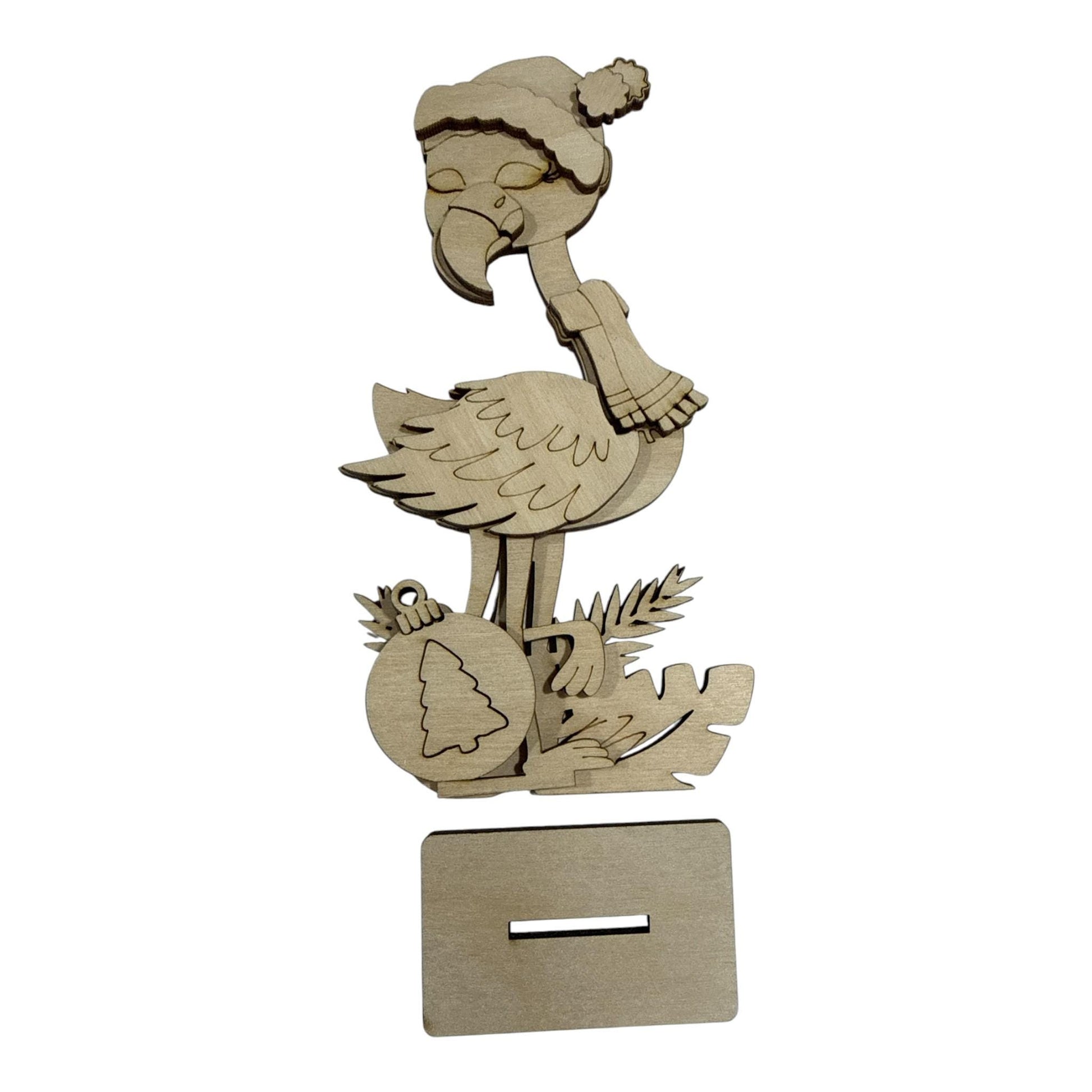 DIY Flamingo Christmas, Flamingo Unfinished Shelf Sitter, Palm Tree Christmas