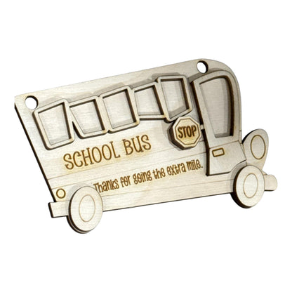 DIY School Bus Ornaments, Unfinished Ornaments, School Bus Unfinished Wooden Ornaments