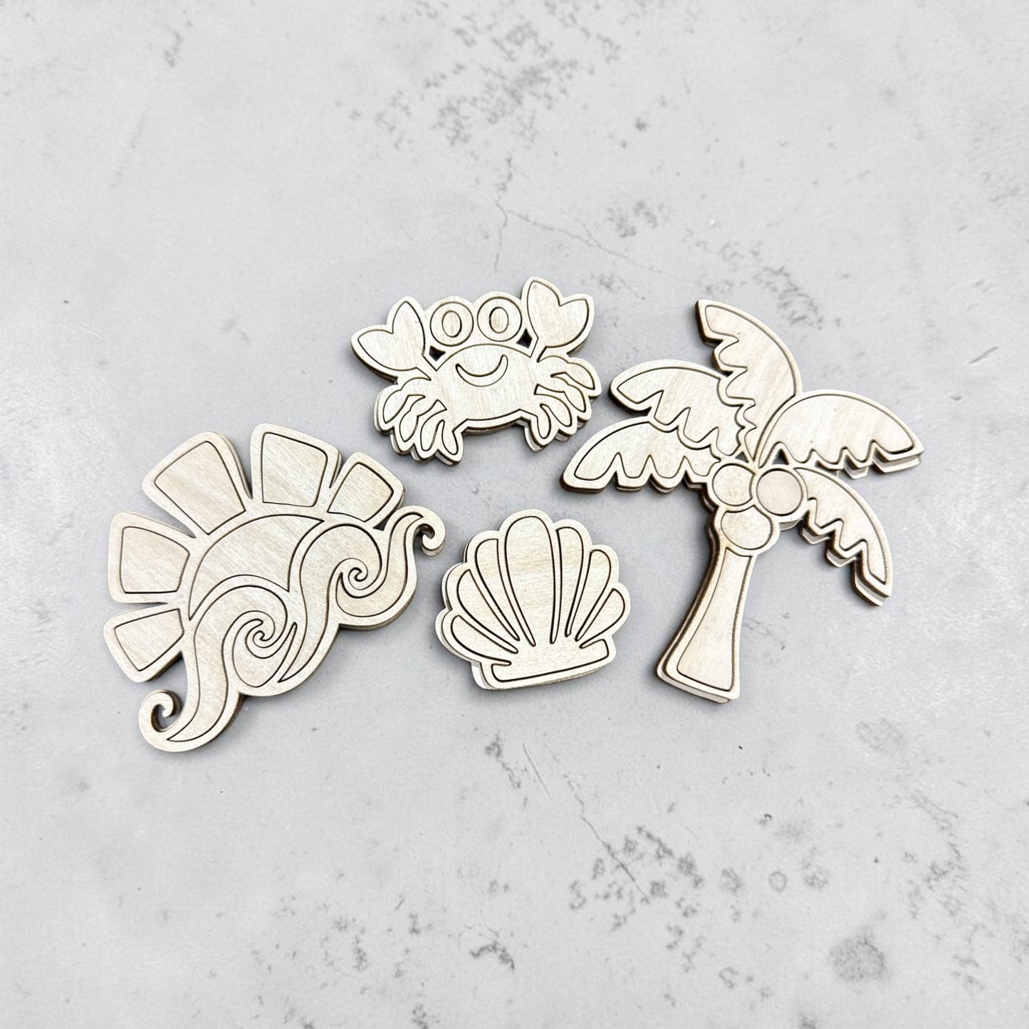 DIY Tropical Beach Magnet Set, Unfinished, Fridge Magnets DIY, Unfinished
