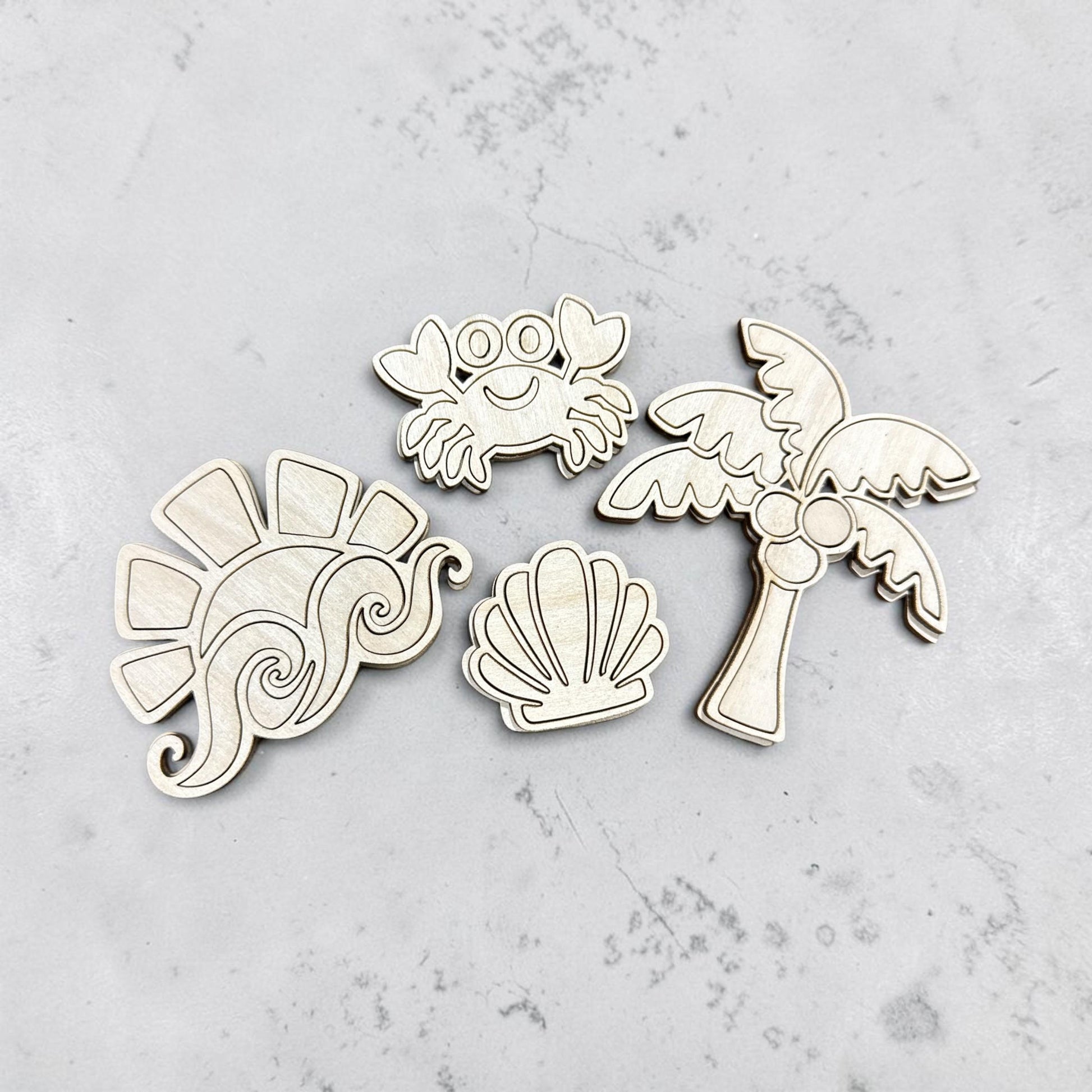 DIY Tropical Beach Magnet Set, Unfinished, Fridge Magnets DIY, Unfinished