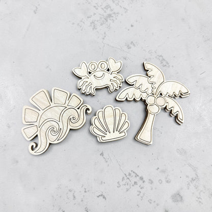 DIY Tropical Beach Magnet Set, Unfinished, Fridge Magnets DIY, Unfinished