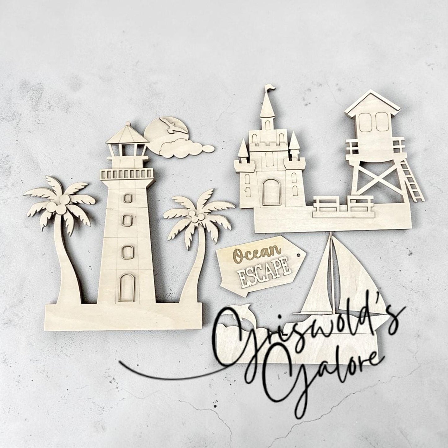 DIY Summer Lighthouse Interchangeable Trunk Inserts, Inserts Only