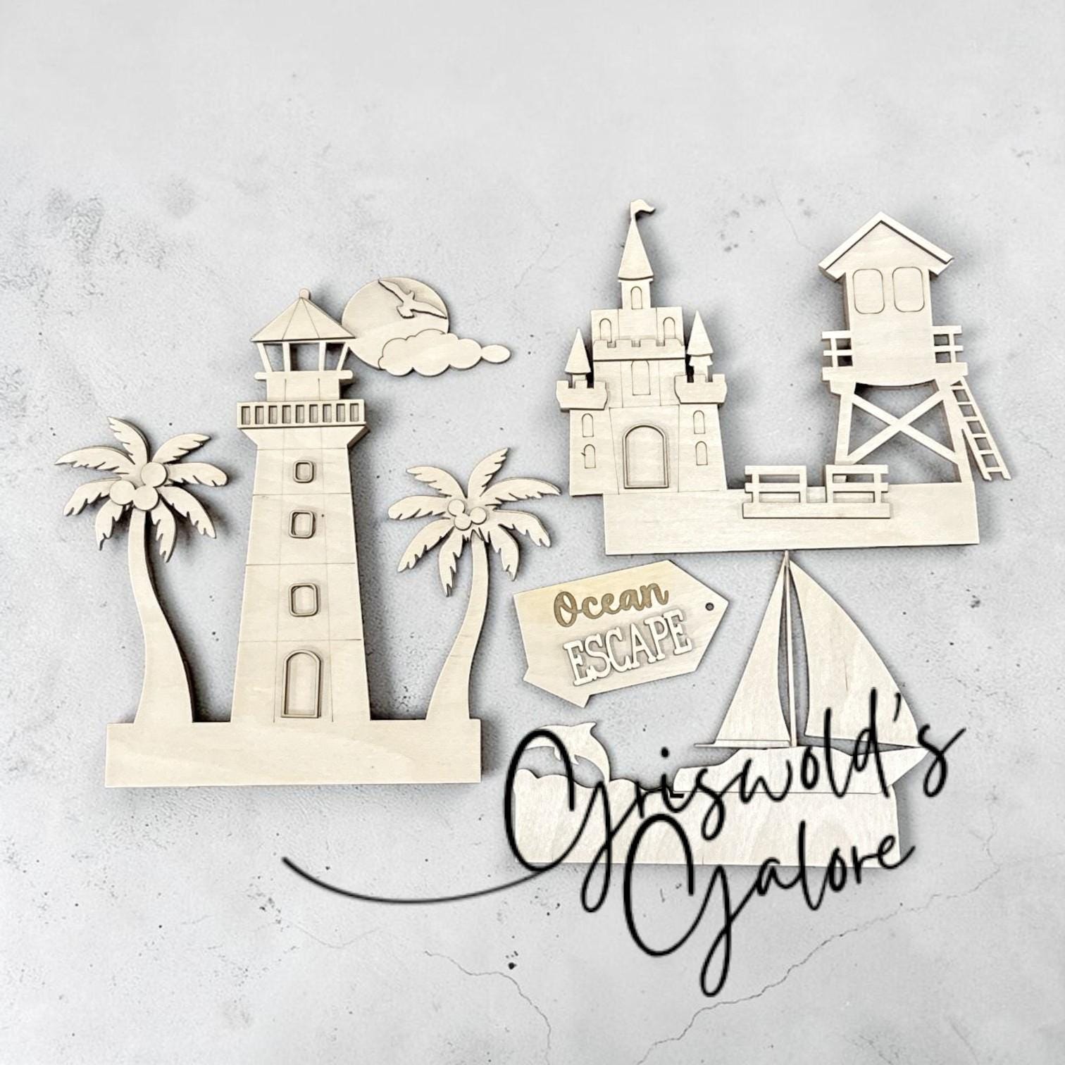 DIY Summer Lighthouse Interchangeable Trunk Inserts, Inserts Only
