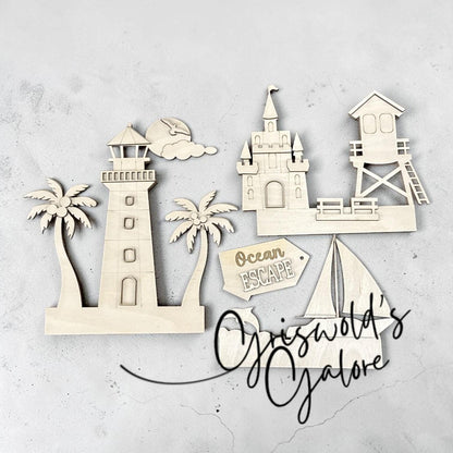 DIY Summer Lighthouse Interchangeable Trunk Inserts, Inserts Only