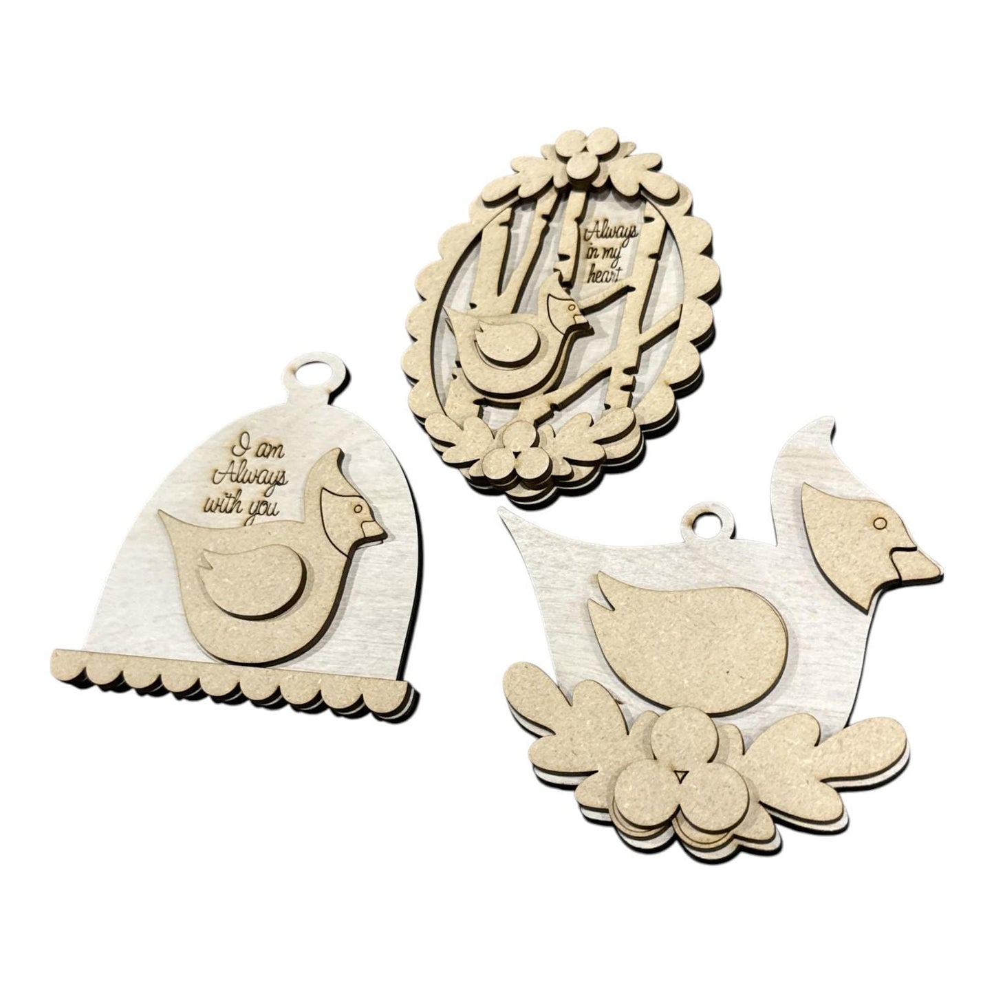 DIY Cardinal Ornaments, Unfinished Cardinal Ornaments