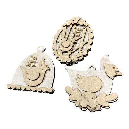 DIY Cardinal Ornaments, Unfinished Cardinal Ornaments