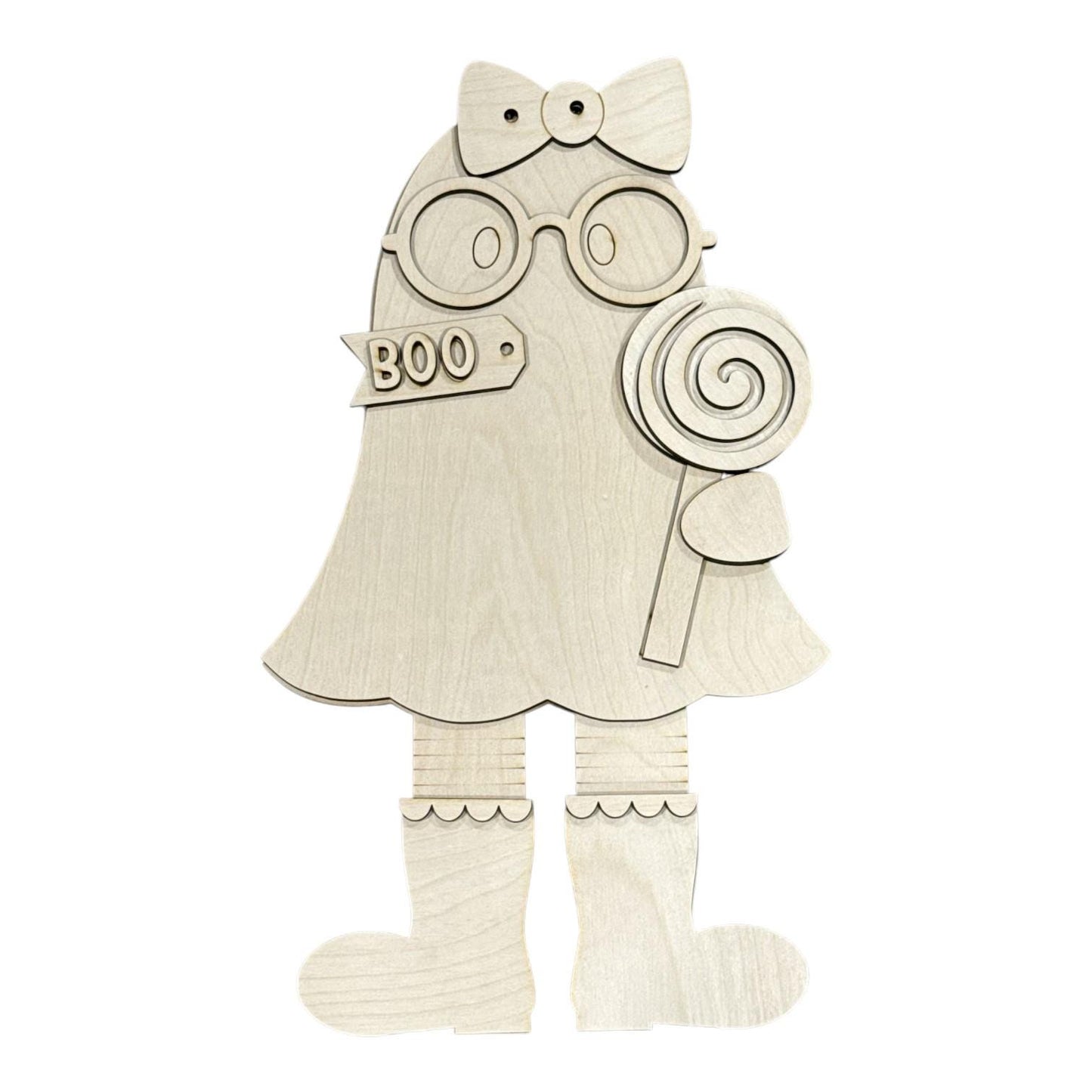 DIY Girtie Halloween Ghost Door Hanger, Cute Ghosts, Fall Sitter, Unfinished, Door Hanger
