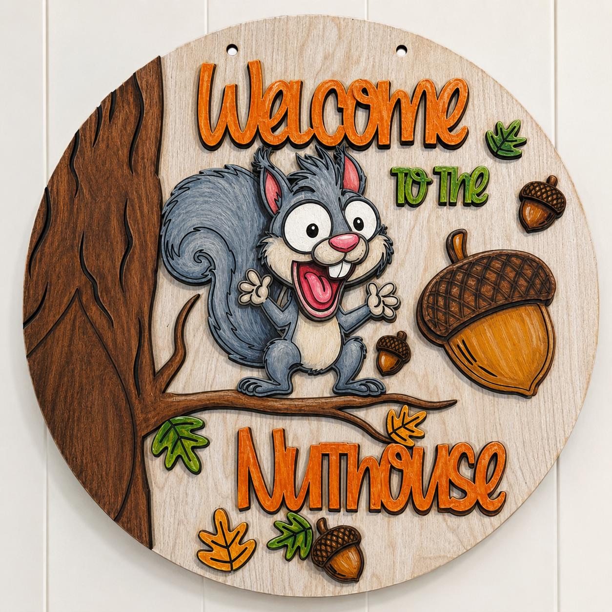 DIY Welcome to the Nuthouse Door Hanger, 3d Door Hanger, Unfinished Door Hanger