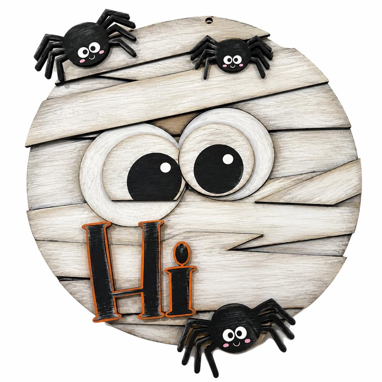 DIY Hi Mummy Shiplap Door Hanger, 3d Door Hanger, Unfinished Door Hanger