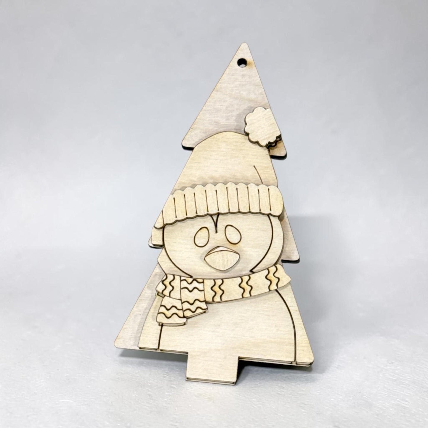 DIY Set of 7 Christmas Tree Friends Ornaments, Unfinished Ornaments