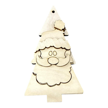 DIY Set of 7 Christmas Tree Friends Ornaments, Unfinished Ornaments