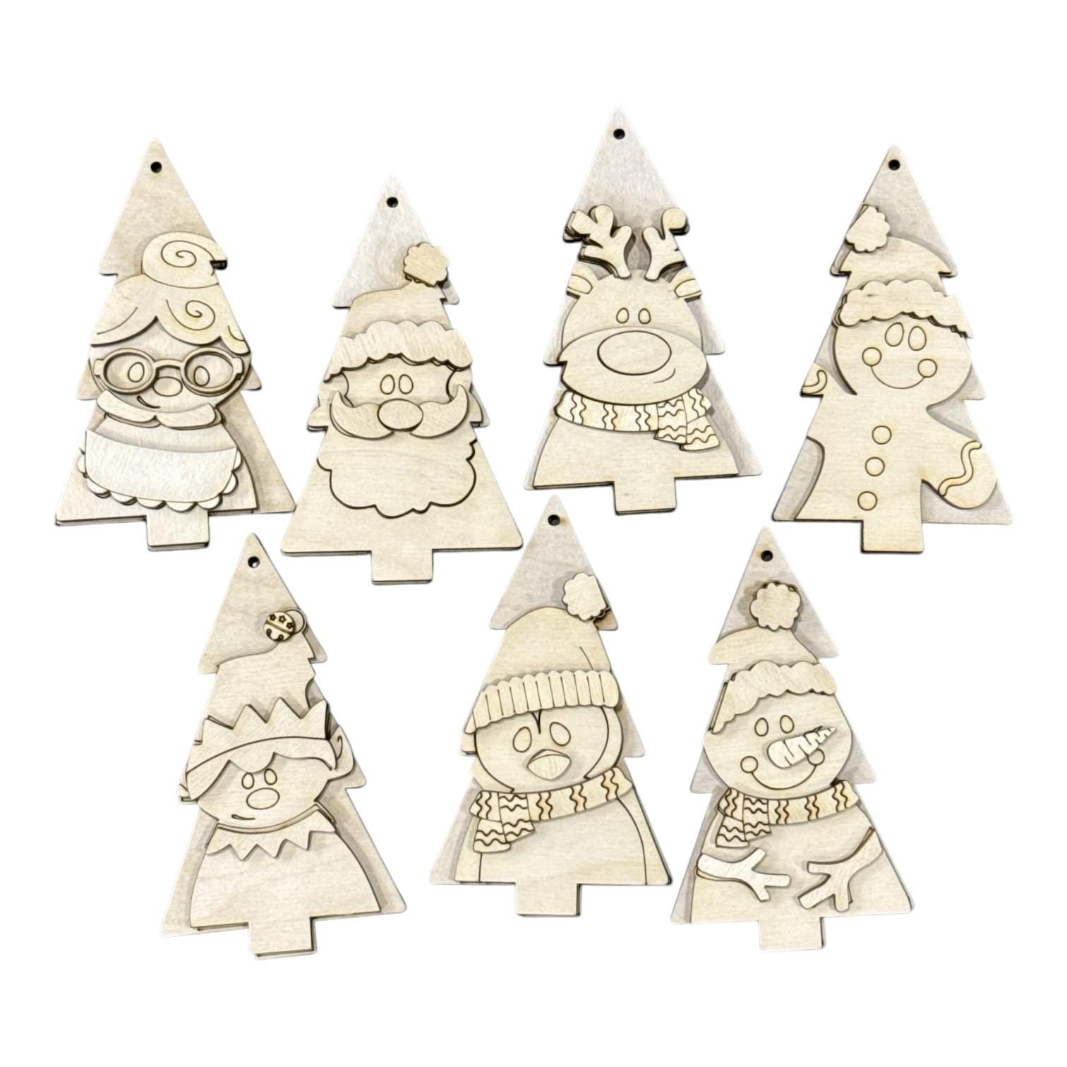 DIY Christmas Tree Friends Ornaments, Unfinished Ornaments, Single Ornament
