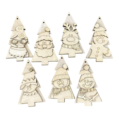 DIY Christmas Tree Friends Ornaments, Unfinished Ornaments, Single Ornament