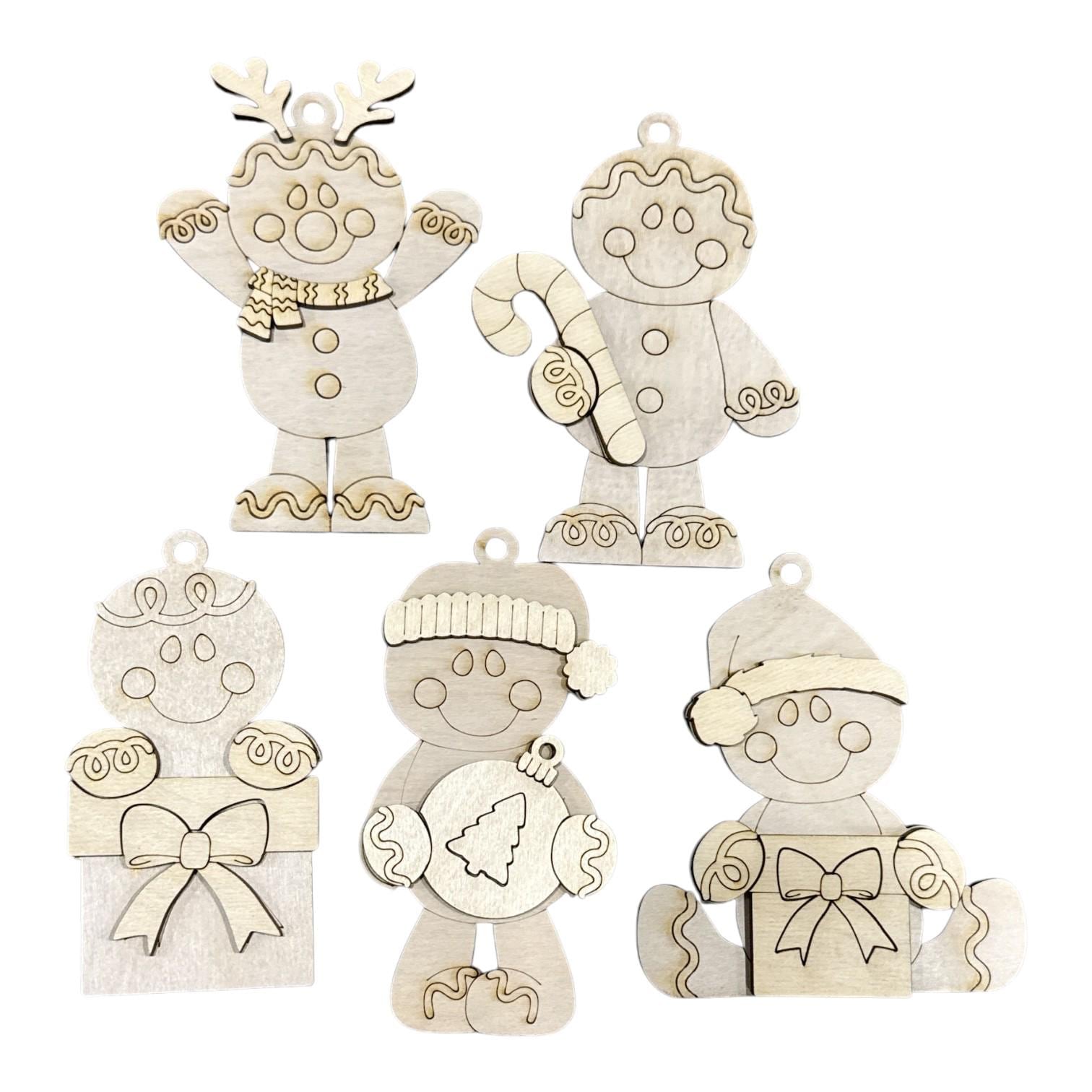 DIY Gingerbread Ornaments, Unfinished Ornaments, Single Ornament
