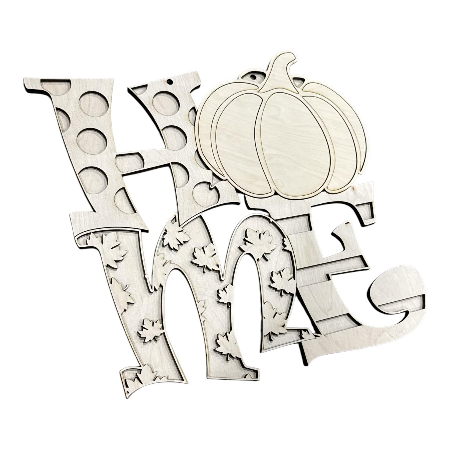 DIY Home Fall Pumpkin Door Hanger, 3d Door Hanger, Unfinished Door Hanger